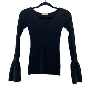 Sandro Black Flared Sleeve Sweater